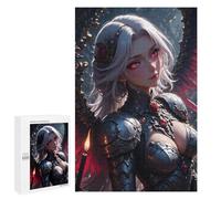 1000 PCS Puzzles pour Adultes Winged Warrior Woman with Red Eyes Puzzle : Un Jeu Manuel Amusant Et Humoristique, Idéal comme Cadeau d'anniversaire Ou Cadeau Unique 1000 PCS