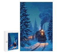 1000 PCS Puzzles pour Adultes Winter Train Journey Puzzle pour Adolescents Cadeau d'anniversaire Difficile Et Stimulant Cadeaux d'anniversaire Et De Noël Uniques 1000 PCS