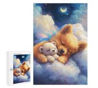 1000 PCS Puzzles Sleepy Puppy & Teddy Bear Cloudscape Puzzles pour Adultes Améliorent La Mémoire Défi Éducatif Jouets Jeux Éducatifs 1000 PCS