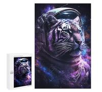 1000 PCS Puzzles Tiger Astronaut Space Art Print-3 Puzzles pour Adultes Améliorent La Mémoire Défi Éducatif Jouets Jeux Éducatifs 1000 PCS
