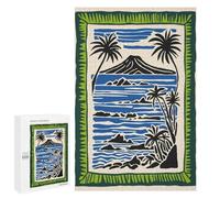 1000 PCS Puzzles Tropical Island Landscape with Palm Trees Puzzles pour Adultes Jouets Anti-Stress Vacances À La Maison Passer Le Temps Interaction Parent-Enfant 1000 PCS