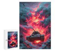 1000 PCS Puzzles War Tank Battle Scene-1 Puzzles pour Adolescents : Amusants Et Humoristiques ! Chaque Pièce Est Unique - Jouets Éducatifs