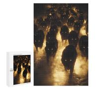 1000 PCS Puzzles Wolf Pack Night Vision Puzzles pour Adolescents : Amusants Et Humoristiques ! Chaque Pièce Est Unique - Jouets Éducatifs