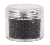 1000 pcs Silicone Micro Liens Anneaux Perles Outil d'extension de cheveux 3 mm x 2 mm Durable Robuste Extension de cheveux Anneau Perles pour tous les types de cheveux Noir Marron (Noire)