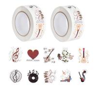 1000 PCS Stickers Musique, 2 Rouleaux d’Autocollants Vintage Aesthetic pour Scrapbooking, Journal, Livre de Stickers, Stickers Scrapbooking Décoratifs pour DIY et Album Photo