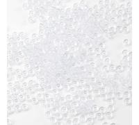 1000 perles en acrylique translucides, couleur blanche, 6 x 9 mm, pour créations artistiques, bracelets, colliers, bijoux, boucles d'oreilles, tresses pour cheveux (transparent)