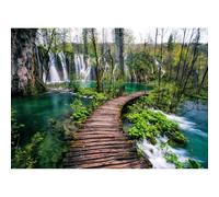 1000-piece(38x52cm) Jigsaw Puzzle of Croatia's Plitvice Lakes Park Bridges, Featuring Natural Landscape Photographs for Home Decoration and an intellectually challenging Game