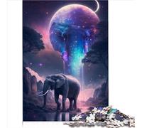 1000 Piece Adult Jigsaw Puzzle Elephant Moonlight Toys Puzzle Wooden Puzzle Teens Kids 1000 Pieces Family Puzzle Game Birthday Gifts 1000pcs(50x75cm)