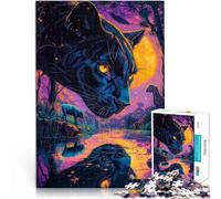 1000 Piece Adult Puzzles Color Painting Black Panther Made of Cardboard,Suitable for People Aged 14 and Above Train Your Brain and Your Hands Because it is Ideal as a Gift for The Whole Family。