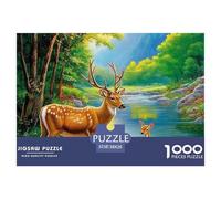 1000 Pièce Cerf Puzzle Familial Puzzle Adulte Cadeau Stimulant Puzzle Difficile Activité Familiale Parfaite Parfait pour Les Soirées De Jeu 38x26cm/1000pcs