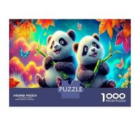1000 Piece Cubs Panda Jigsaw Puzzle Jeu Difficile pour Les Le trésor National de la Chine Puzzle Décoration De La Maison Idées Cadeaux pour Adultes 52x38cm/1000pcs