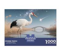 1000 Pièce Faune Sauvage Puzzle Familial Cigogne Blanche Puzzle Adulte Cadeau Stimulant Puzzle Difficile Activité Familiale Parfaite Adultes Et Enfants Dès 14 Ans 38x26cm/1000pcs
