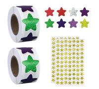 1000 Pièce Feuilles d'autocollants étoiles scintillantes,Gommettes étoiles autocollants multicolores,Étoiles Autocollantes de Récompense,pour Scrapbooking, Journal
