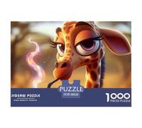 1000 Pièce Giraffe Puzzle Familial Giraffe Puzzle Adulte Cadeau Stimulant Puzzle Difficile Illustration - Premium Parfait pour Les Soirées De Jeu 38x26cm/1000pcs