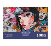 1000 Pièce Graffiti Japonais Jeu Éduchatif Puzzle Adulte Défi Jouets Puzzle Difficile Encre et Laver - Premium Parfait pour Les Soirées De Jeu 70x50cm/1000pcs