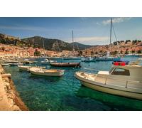 1000 Piece Jigsaw Puzzle Adults -Puzzles 1000 Pieces Paper Puzzles- Relax Puzzles Games-Brain Teaser Puzzle Croatia Marinas Motorboat (50x70cm)