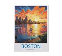 1000 Piece Jigsaw Puzzle for Adults，Boston Massachusetts，Paper Puzzle - for Adults Teens Educational Toys Gifts（50x70cm）-EG40