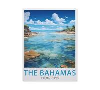 1000 Piece Jigsaw Puzzle for Adults，The Bahamas Exuma Cays，Paper Puzzle - for Adults Teens Educational Toys Gifts（26x38cm）-EV20
