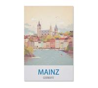 1000 Piece Jigsaw Puzzle，Mainz Germany Vintage Travel Poster，Adults Children Paper Toy Educational Game（26x38cm）-E48
