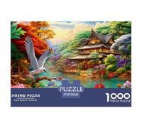 1000 Piece Jigsaw Puzzle - Oiseaux et Fleurs- Adults and Children from 14 Years - Premium Jigsaw Puzzle - Ancient Architecture 38x26cm/1000pcs