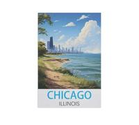 1000 Piece Jigsaw Puzzles for Adults，Chicago Illinois，Classic Puzzle Difficult Puzzle Fun Creative DIY Toys Gifts for Girls and Boys, Family Games（38x52cm）-FV48