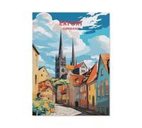 1000 Piece Jigsaw Puzzles for Adults，Germany，Erfurt Vintage Travel Poster Poster，Classic Puzzle Difficult Puzzle Fun Creative DIY Toys Gifts for Girls and Boys, Family Games（38x52cm）-BL67