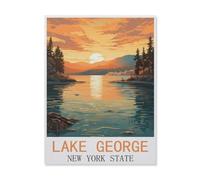 1000 Piece Jigsaw Puzzles for Adults，Lake George New York State，Classic Puzzle Difficult Puzzle Fun Creative DIY Toys Gifts for Girls and Boys, Family Games（26x38cm）-FN28