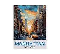 1000 Piece Jigsaw Puzzles for Adults，Manhattan New York，Classic Puzzle Difficult Puzzle Fun Creative DIY Toys Gifts for Girls and Boys, Family Games（38x52cm）-EB27