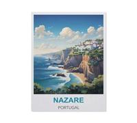 1000 Piece Jigsaw Puzzles for Adults，Nazare Portugal Vintage Travel Posters，Classic Puzzle Difficult Puzzle Fun Creative DIY Toys Gifts for Girls and Boys, Family Games（50x70cm）-CA47