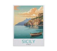 1000 Piece Jigsaw Puzzles for Adults，Sicily, Italy，Classic Puzzle Difficult Puzzle Fun Creative DIY Toys Gifts for Girls and Boys, Family Games（26x38cm）-BQ67