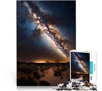 1000 Piece Jigsaw Puzzles for Adults & Teenagers The Milky Way Galaxy Core Made of Cardboard Suitable for Ages 14 and up with Completely interconnected Pieces of Random Shape Gift Toys 。Size：26x38cm