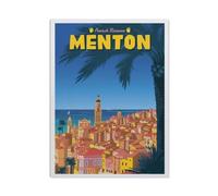 1000 Piece Jigsaw Puzzles for Adults，Vintage France Travel Poster Menton French Riviera，Classic Puzzle Difficult Puzzle Fun Creative DIY Toys Gifts for Girls and Boys, Family Games（26x38cm）-BO67