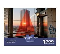 1000 Pièce Landmarks de la Ville Puzzle Familial Tour Eiffel Puzzle Adulte Cadeau Stimulant Puzzle Difficile Illustration - Premium Parfait pour Les Soirées De Jeu 70x50cm/1000pcs