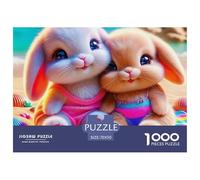 1000 Pièce Lapin Puzzle Familial Puzzle Adulte Cadeau Stimulant Puzzle Difficile Illustration - Premium Parfait pour Les Soirées De Jeu 70x50cm/1000pcs