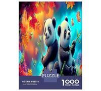 1000 Piece Panda Automne Jigsaw Puzzle Jeux D'intelligence Le trésor National de la Chine Puzzle Jouet Éduchatif Divertissement Créatif Aux Adultes Et Enfants 70x50cm/1000pcs