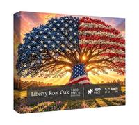 1000 Piece Patriotic America Puzzle with American Flag Tree Design