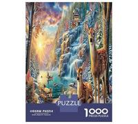 1000 Piece Pays des Merveilles d'hiver Jigsaw Puzzle Jeu Difficile pour Les Cerf Puzzle Jouet Éduchatif Idées Cadeaux Aux Adultes Et Enfants 52x38cm/1000pcs
