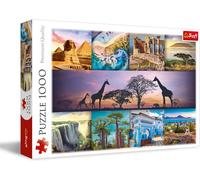 1000 Pièce Puzzle Africain & Egypte Collage Girafes Sphinx le Monde Monuments
