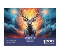 1000 Piece Puzzle, Elk Adult Jigsaw Puzzle, A Tough Jigsaw Puzzle, Cool and Beautiful CerfPuzzle Game for The Whole for Women, Gifts for Men, 70x50cm/1000pcs