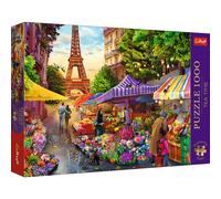 Trefl Premium Plus Quality - Puzzle Tea Time: Marché aux Fleurs, Paris - 1000 pièces, Série d'Images Nostalgiques Peintes, Pièces Parfaitement Assorties, pour Adultes et Enfants à partir de 12 Ans