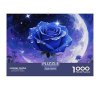 1000 Piece Puzzle, Rose Adult Jigsaw Puzzle, A Tough Jigsaw Puzzle, Under The Moon Puzzle Game for The Whole for Women, Gifts for Men, 70x50cm/1000pcs