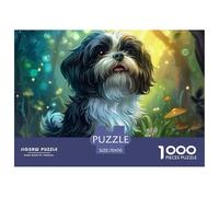 1000 Piece Puzzle, Terrier Skye Adult Jigsaw Puzzle, A Tough Jigsaw Puzzle, Art Animal Painting Puzzle Game for The Whole for Women, Gifts for Men, 70x50cm/1000pcs