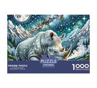 1000 Pièce Rhinocéros Blancs Jeu Éducatif Puzzle Adulte Défi Jouets Puzzle Difficile Activité Familiale Parfaite Adultes Et Enfants Dès 14 Ans 38x26cm/1000pcs