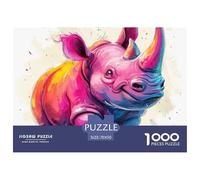 1000 Pièce Rhinocéros Jeu Éduchatif Puzzle Adulte Cadeau Stimulant Puzzle Difficile Décoration Familiale Adultes Et Enfants Dès 14 Ans 70x50cm/1000pcs