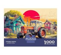 1000 Piece Tracteur ruralJigsaw Puzzle Jeux D'intelligence Style d'art de Ferme Vintage Puzzles Décoration Intérieure Divertissement Créatif Aux Adultes Et Enfants 38x26cm/1000pcs