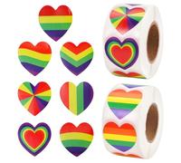 1000 Pièces 2,5cm Autocollants Gay Pride, Autocollants Arc-En-Ciel en Forme de Coeur, Autocollantes Prid, Prides Party Autocollant, Autocollant Décoratifs de Fête LGBT Gay Prides, pour Fête, Parade
