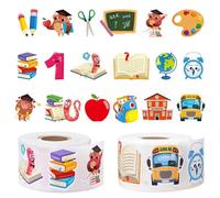 1000 Pièces 2 Rouleaux Autocollants de Remise de Diplôme de Maternelle, 18 Modèles Dessin Animé Autocollant de Récompense d'Enseignant pour Enfants École Salle de Classe Cadeaux de Fête