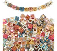 1000 Pieces Acrylic Alphabet Beads Mix A-Z Letter Beads For Bracelet Spacer Beads Bulk Colorful Square Beads For Jewellery Making Diy Necklace Bracelet Key Ring