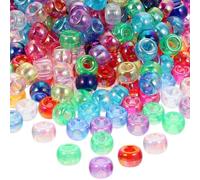 1000 Pièces Acrylique en pour Bracelet Diy, Petite D'espacement | Création de Bijoux, Perles Breloques Rondes 6x9mm, Lot pour Colliers et Tresses