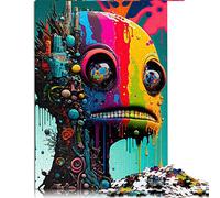1000 Pièces Adultes Puzzle Abstrait Alien Puzzle Puzzles en Bois Adultes Puzzles Cadeaux (Taille 50x75cm)